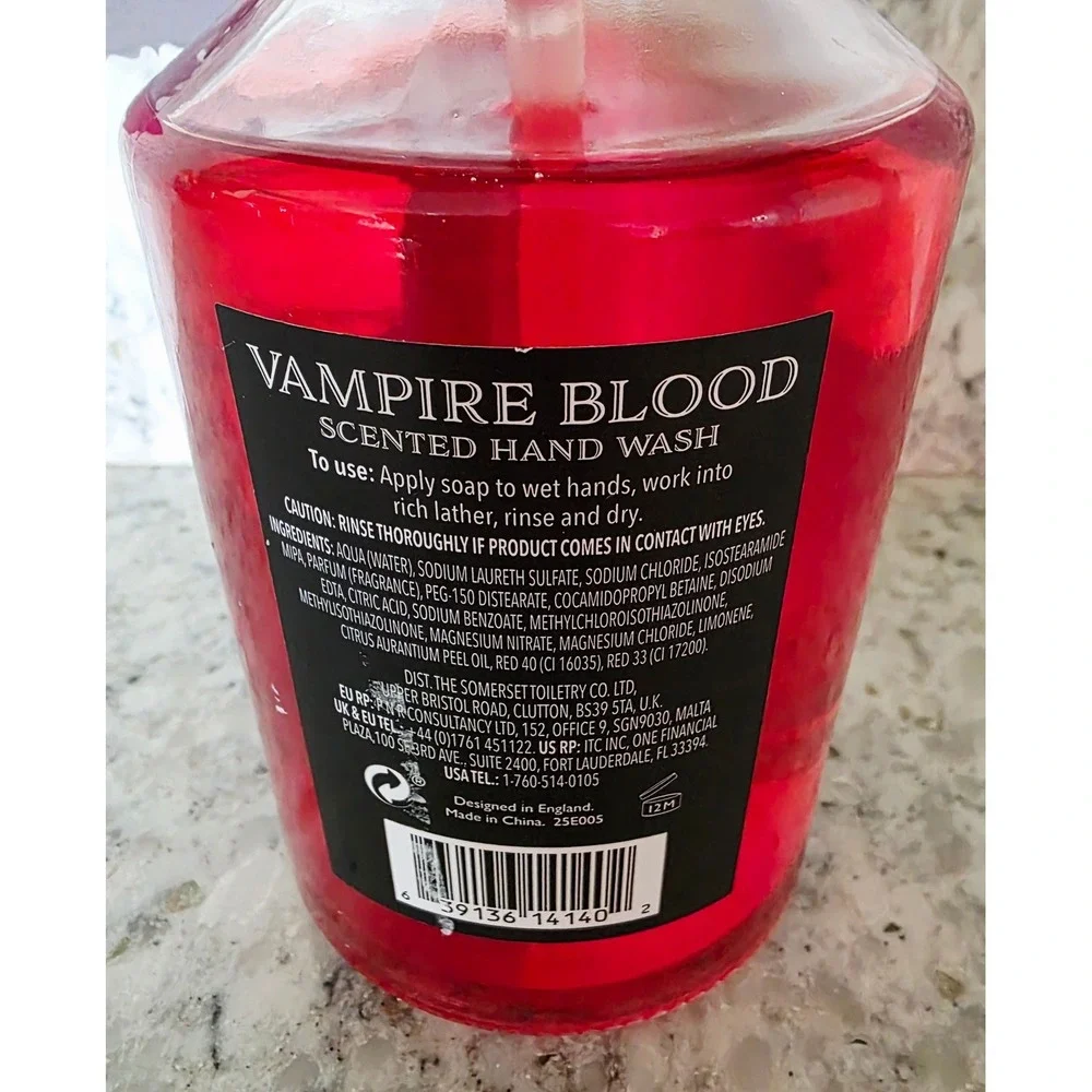 Asquith & Somerset Vampire Blood Orange Scented Halloween Hand Soap England‎